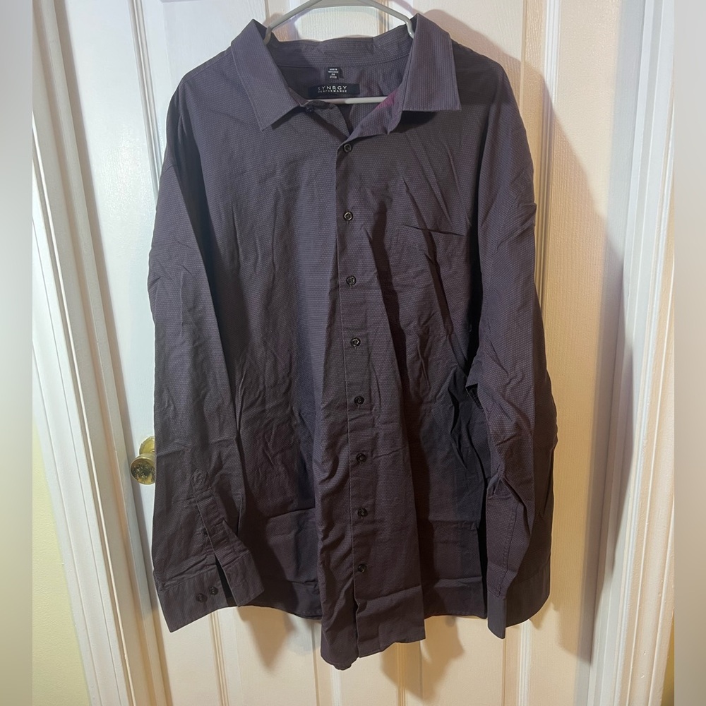 Men's Dark Purple Button-Up Shirt Size 20 37/38